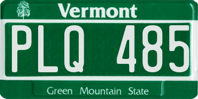 VT license plate PLQ485