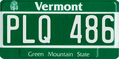 VT license plate PLQ486