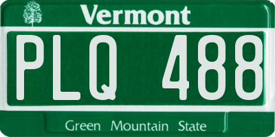 VT license plate PLQ488