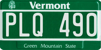 VT license plate PLQ490