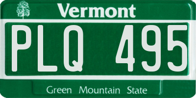 VT license plate PLQ495