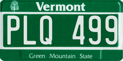 VT license plate PLQ499