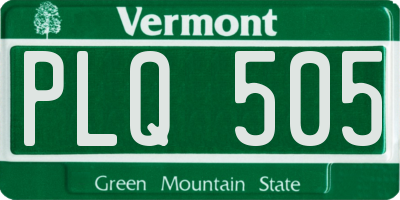 VT license plate PLQ505