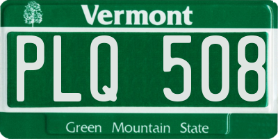 VT license plate PLQ508
