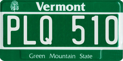 VT license plate PLQ510