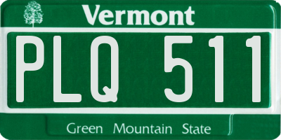 VT license plate PLQ511