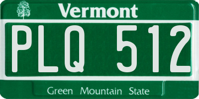 VT license plate PLQ512