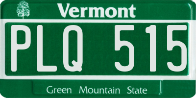 VT license plate PLQ515