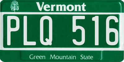 VT license plate PLQ516