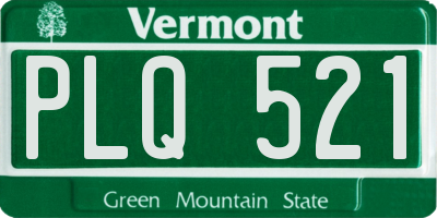 VT license plate PLQ521