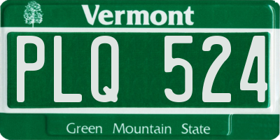 VT license plate PLQ524
