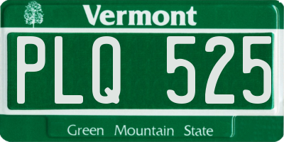 VT license plate PLQ525