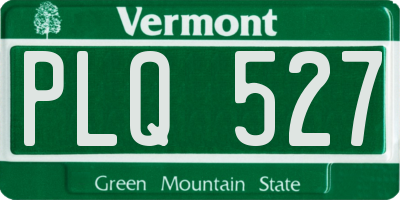 VT license plate PLQ527