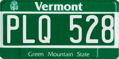 VT license plate PLQ528