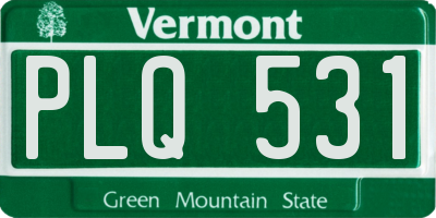 VT license plate PLQ531