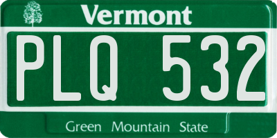 VT license plate PLQ532