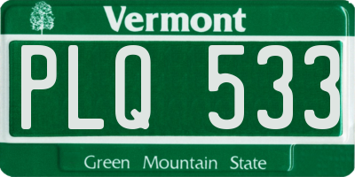 VT license plate PLQ533