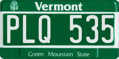 VT license plate PLQ535