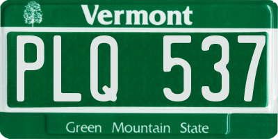 VT license plate PLQ537