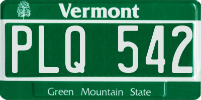 VT license plate PLQ542