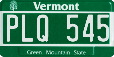 VT license plate PLQ545
