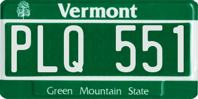 VT license plate PLQ551