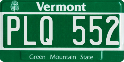 VT license plate PLQ552