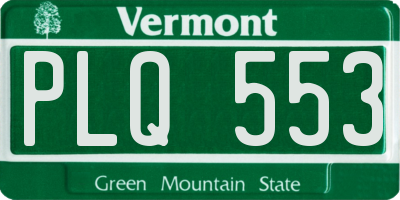 VT license plate PLQ553