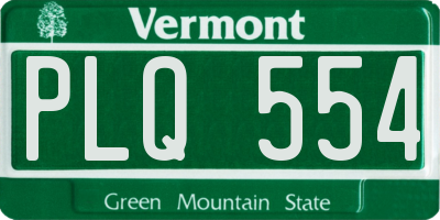 VT license plate PLQ554