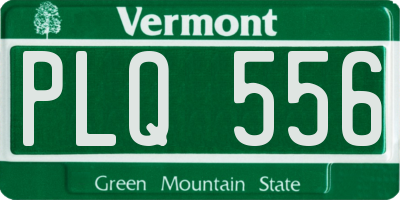 VT license plate PLQ556