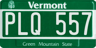 VT license plate PLQ557