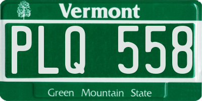 VT license plate PLQ558