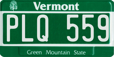 VT license plate PLQ559