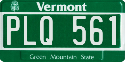 VT license plate PLQ561
