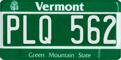 VT license plate PLQ562