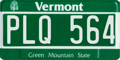 VT license plate PLQ564