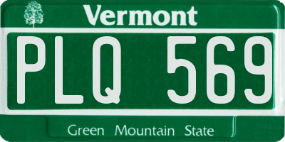 VT license plate PLQ569