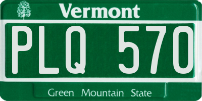 VT license plate PLQ570
