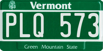 VT license plate PLQ573