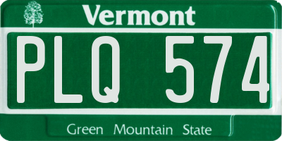 VT license plate PLQ574