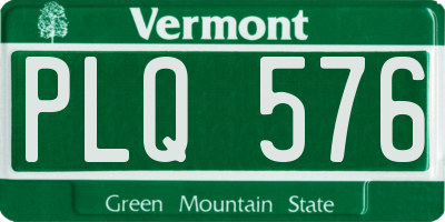 VT license plate PLQ576