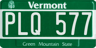 VT license plate PLQ577