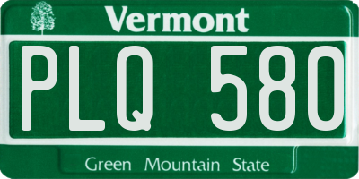 VT license plate PLQ580