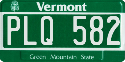 VT license plate PLQ582