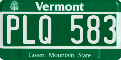 VT license plate PLQ583