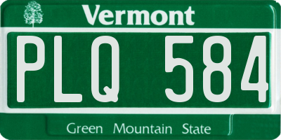 VT license plate PLQ584