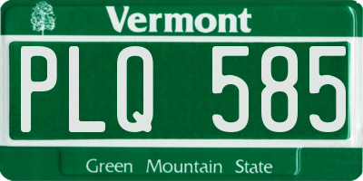 VT license plate PLQ585