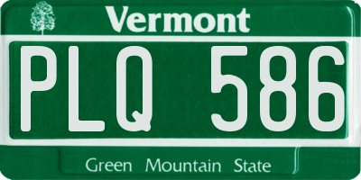 VT license plate PLQ586