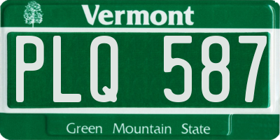 VT license plate PLQ587