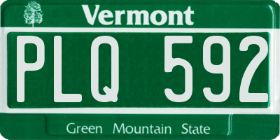 VT license plate PLQ592